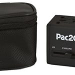 Pac2Go Universal Travel Adapter with Dual USB Charger – All-in-One Surge/Spike Protected Electrical Plug with Fast Charging USB Ports, International Power Socket works in 192 Countries – 2XUSB