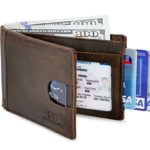 SERMAN BRANDS RFID Blocking Slim Bifold Genuine Leather Thin Minimalist Front Pocket Wallets for Men