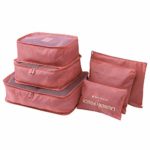 Hot Sale!DEESEE(TM)6pcs Travel Set Clothes Laundry Secret Storage Bag Packing Luggage Organizer Bag (Watermelon Red)