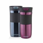 Contigo SnapSeal Byron Vacuum-Insulated Stainless Steel Travel Mug, 16 oz, Radiant Orchid and Stormy Weather