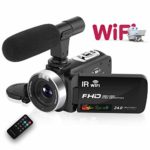 Camcorder Digital Video Camera, WiFi Vlog Camera Camcorder with Microphone IR Night Vision Full HD 1080P 30FPS 3” LCD Touch Screen Vlogging Camera for YouTube with Remote Control
