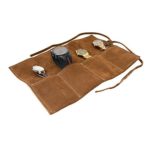 Soft Leather Travel Watch Roll Organizer Holds Up To 4 Watches Handmade by Hide & Drink :: Swayze Suede