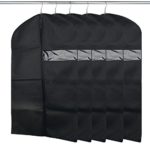 Garment Covers, 5PCS Segarty Black Breathable Garment Bag Covers for Storage, Hanging Suit Covers for Travel, Dance Costumes, Long Dresses, Coats, 23.4”x39”