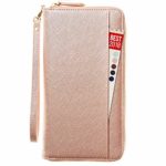 Travel Document Organizer – RFID Wallet Case Family Holder Id (Rose Gold)