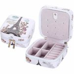 Csinos Portable Jewelry Case Travel Earring Necklace Accesories Organizer Box Zipper