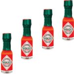 Tabasco Sauce Mini Travel Bottles – Refills for Hot Sauce Travel Keychain. Miniature Gifts Bottle For On The Go. Set of 4.