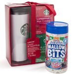 Starbucks Travel Mug | Hot Cocoa 2 Flavors Peppermint and Double Chocolate | Mini Marshmallow Jet-Puffed Mallow Bits Bundle
