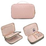 BAGSMART Double Layer Travel Jewelry Organizer Jewelry Storage Carrying Cases for Earrings, Necklaces, Rings