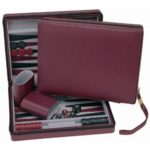 Wood Expressions WE Games Burgundy Magnetic Backgammon Set with Carrying Strap – Travel Size