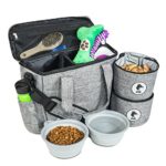 Top Dog Travel Bag – Airline Approved Travel Set for Dogs Stores All Your Dog Accessories – Includes Travel Bag, 2X Food Storage Containers and 2X Collapsible Dog Bowls.