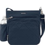 Travelon Anti-Theft Quilted North South Bag – Medium Nylon Crossbody for Travel & Everyday