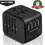 Universal Travel Adapter – Whzld International Travel Power Adapter W/High Speed 2.4A USB, 3.0A Type-C Wall Charger, European Adapter Travel Power Adapter Wall Charger for UK, EU, AU, Asia Covers 220+