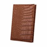 ZOMUSAR Crocodile Pattern Travel Document Organizer & Passport Wallet Case, Family Passport Holder Id (Brown)