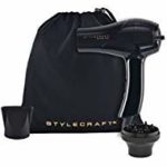 StyleCraft PeeWee 1200 Dual Voltage Folding Handle Travel Dryer | Includes: Travel Bag, Nozzle & Diffuser