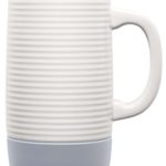 Ello Jane Ceramic Travel Mug with Spill-Resistant Slider Lid, 18 oz, Grey
