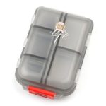 Bidear Pill Case – Portable Travel Tablet Medicine Vitamin Pill Organizer Box for Purse or Pocket,10 Compartments,Translucent Black