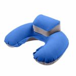 Hot Sale!DEESEE(TM)Portable Travel Inflatable Neck Pillow U Shape Blow Up Neck Cushion PVC Flocking (A)