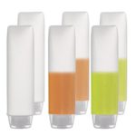 6-Pack Travel Size Plastic Squeeze Bottles for Liquids, 30ml/1oz TSA Approved Makeup Toiletry Cosmetic Containers