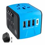 Universal Travel Adapter, International Power Adapter, European Plug Adapter, USB C Wall Charger, Outlet Power Converter for Cell Phone, Tablet and Laptop in EU UK USA AUS