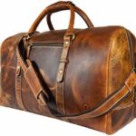 Leather Travel Duffle Bag | Gym Sports Bag Airplane Luggage Carry-On Bag By Aaron Leather