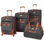 Steve Madden Luggage 4 piece Spinner Suitcase Collection (Global Black)