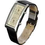 Generic Beige Dial Dual Timezone Womens Analog Quartz Leather Band Wrist Watch