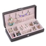 Kendal Leather Small Jewelry Box Travel Case,Jewelry Organizer for Necklace, Earrings, Rings, Compact and Portable Brown Organizer LJC01BN