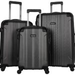 Kenneth Cole Reaction Out Of Bounds 4-Wheel Hardside 3-Piece Luggage Set: 20″ Carry-on, 24″, 28″, Charcoal