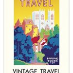 Cavallini Papers & Co. 2019 Vintage Travel Wall Calendar, Multicolor