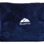BlueHills Premium Soft Travel Blanket Pillow Airplane Blanket Packed in Soft Bag Pillowcase with Hand Luggage Belt and Backpack Clip, Compact Pack Large Blanket for Any Travel (Navy Blue T002)