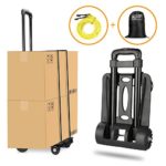 Folding Hand Truck Heavy Duty 155 lbs Loading Capacity 4 Wheel Solid Construction Compact and Lightweight Utility Cart for Luggage/Personal/Travel/Auto/Moving & Office Use Portable Fold Up Hand Cart