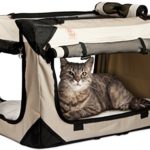 PetLuv Happy Cat Premium Soft Sided Foldable Top & Side Loading Pet Carrier & Travel Crate – Locking Zippers Shoulder Carry Straps Seat Belt Lock Plush Nap Pillow Airy Windows Sunroof Reduces Anxiety