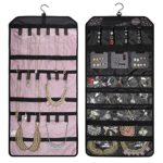 BAGSMART Double-sided Hanging Jewelry Organizer Roll up Bag for Earrings, Necklaces, Rings