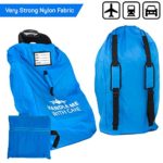 Car Seat Travel Bag Airplane | Gate Check in for Air Travel – Waterproof – 600D Nylon Fabric W/Adjustable Strap (Blue)