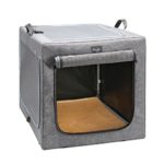 Petsfit 30x20x19 Inches Travel Pet Home Indoor/Outdoor For Medium Dog Steel Frame Home,Collapsible Soft Dog Crate(Gray)