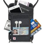 AIKELIDA RFID Blocking Passport Holder Neck Stash Pouch Security Travel Wallet