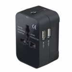 Travel Adapter, Trvaadpta Universal All in One International Worldwide Wall Charger AC Power Plug Adapter with Dual USB Ports for USA EU UK AUS 180 Countries
