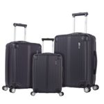 Rockland Hardside Spinner 3-Piece Luggage Set, Black