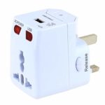 All World Countries Including USA EU UK AUS Universal World Travel Power Adapter, Nonflammable Portable Converter Wall Charger and AC Power Plug with USB Charging Port