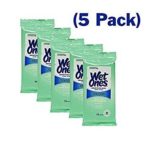 Wet Ones Wipes for Hands & Face, 20 Count Travel Pack (Pack of 5) 100 Wipes Total (Sensitive)