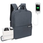 CADeN Travel DSLR SLR Camera Backpack Waterproof Anti-Theft Camera Bag with USB Charging Port Laptop Backpack Compatible for Canon Nikon Sony Olympus SLR Lens Tripod 15.6” Laptop (L,Dark Grey)