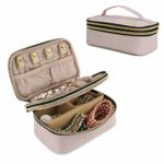 BAGSMART Small Travel Jewellery Organiser Box Double-Layer Jewelry Bag for Rings, Bracelets, Earrings, Necklaces