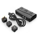 BESTEK Power Converter 220V to 110V Travel Voltage Converter 200W and 4-Port USB with International EU/UK/AU/US Adapter Plugs