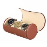 MGS AWP-3 Travel Watch Organizer Watches Case Leatherette Roll Watch Storage Pouch Jewelry Box 3-Slots