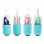 Collapsible Straws, 4 Pack Reusable Silicone Straws with Case , Joyhill BPA-Free Folding Drinking Straws with Cleaning Brush for Travel, Home, Office