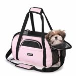 Jespet Soft Sided Pet Carrier Comfort 17” for Airline Travel, Portable Dog Tote Bag for Small Animals, Cats, Kitten, Puppy, Pink