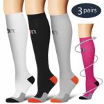 Laite Hebe Compression Socks,(3 Pairs) Compression Sock for Women & Men – Best for Running, Athletic Sports, Crossfit, Flight Travel(Multti-colors4-L/XL)