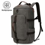 Large Canvas Backpack, Yousu Man Vintage Backpack Rucksack Outdoor Traveling Duffel Backpack Bag Classic Travel Multi Functional Bags 3-In-1 Grey