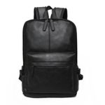 Todaies Men’s Women’s Leather Backpack Laptop Satchel Travel School Rucksack Bag (31cm(L) 44cm(H) 11cm(W), Black)