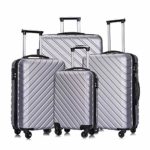 Apelila Carry On Luggage Sets,Travel Suitcase Spinner Hardshell Lightweight (Set of 4 Sliver)